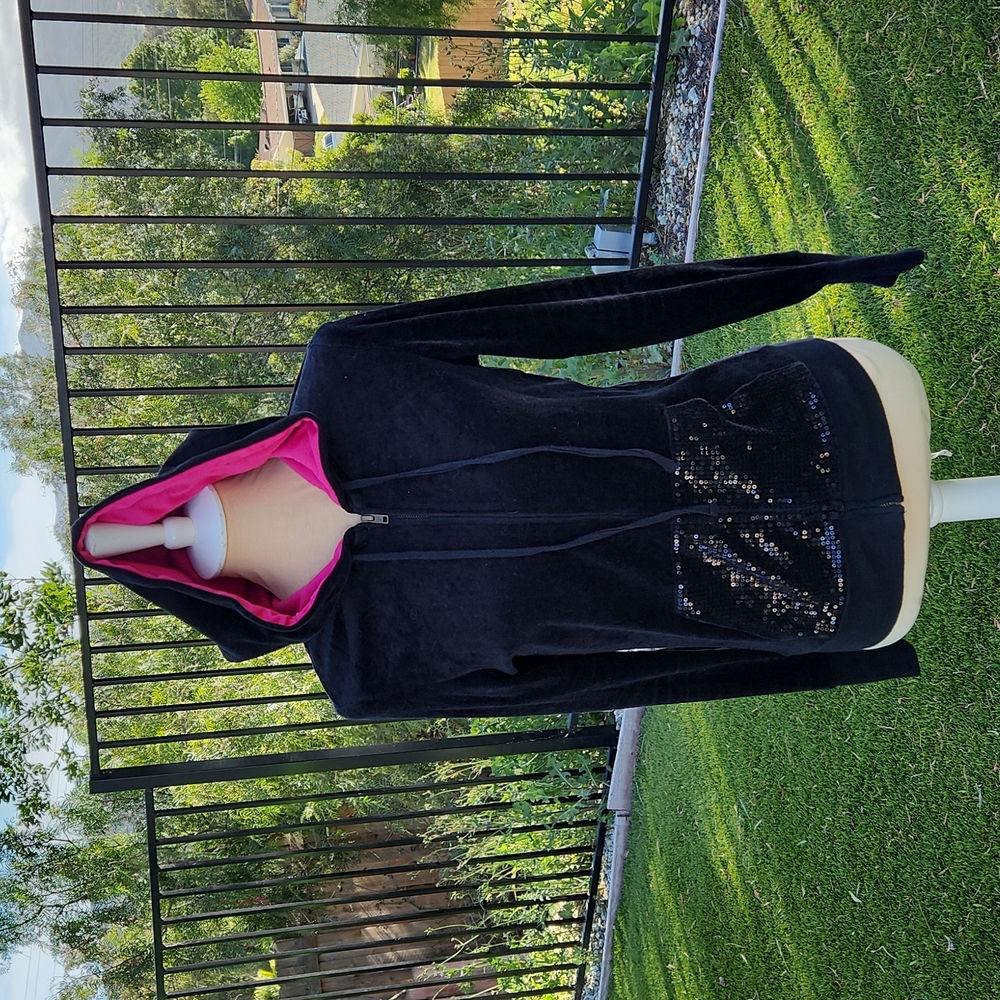 Jenni Velour/Sequin Hoodie - Size Medium
